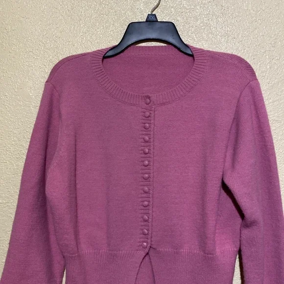 Cider Sweater Cardigan L Pink Stretchy Long Sleeve Buttons Acrylic Polyester - Picture 3 of 15